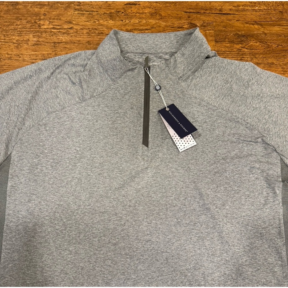 Holderness & Bourne Gray Darrow 1/4 Zip Golf Pullover Sweater Sweatshirt Men 2XL